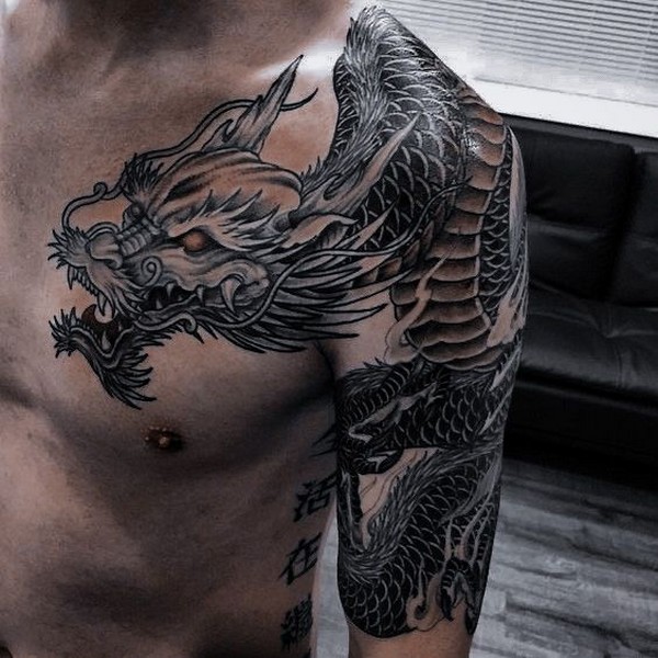 beautiful tattoo dragon hand