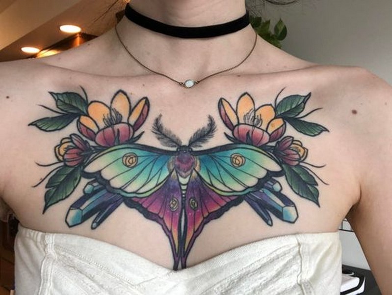 color tattoo chest