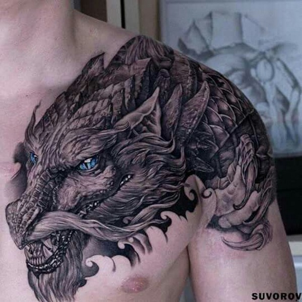 dragon blue eye tattoo