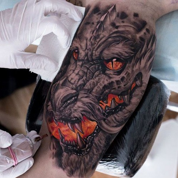 dragon red eye tattoo