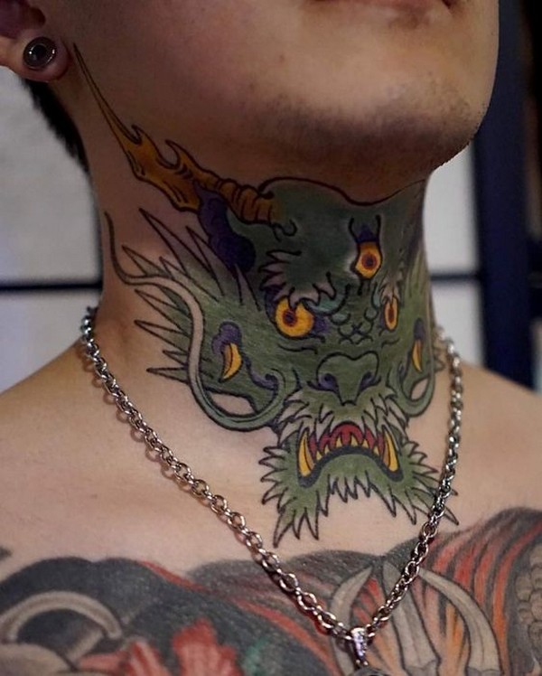 dragon tattoo neck