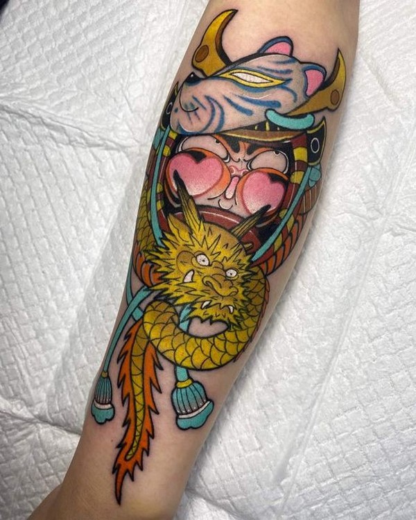 dragon yellow tattoo
