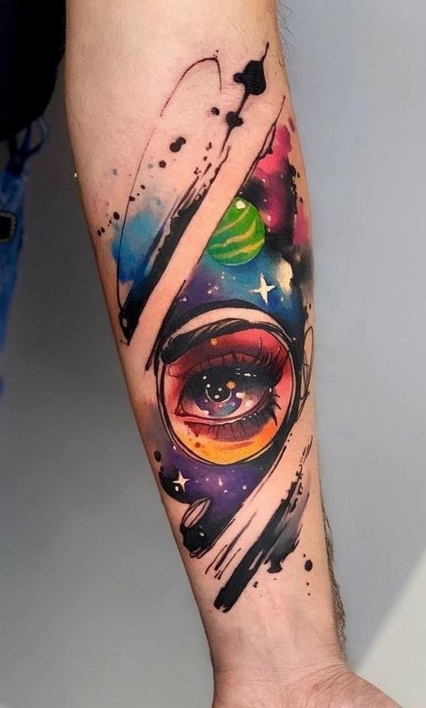 eye watercolor tattoo