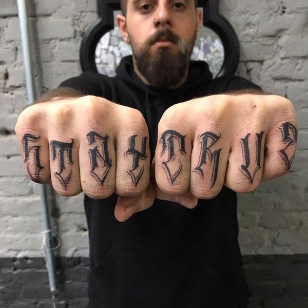 finger tattoo word