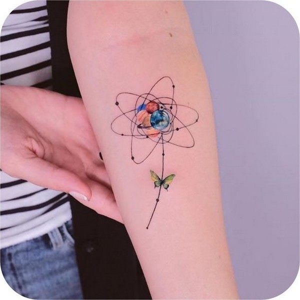 flower earth tattoo