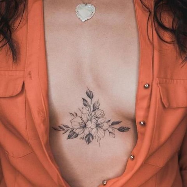 flower tattoo chest