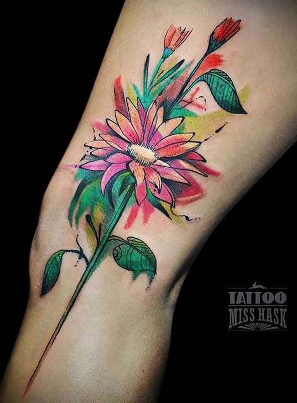 flower watercolor tattoo