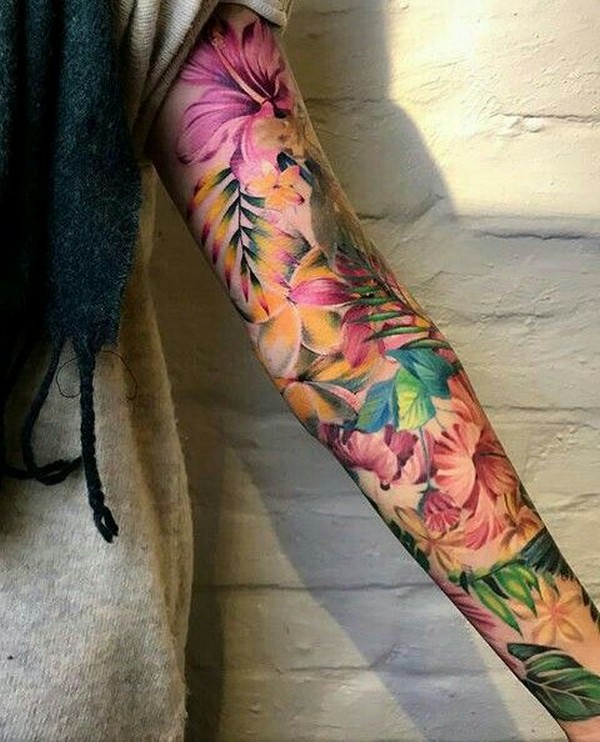 flowers watercolor tattoo