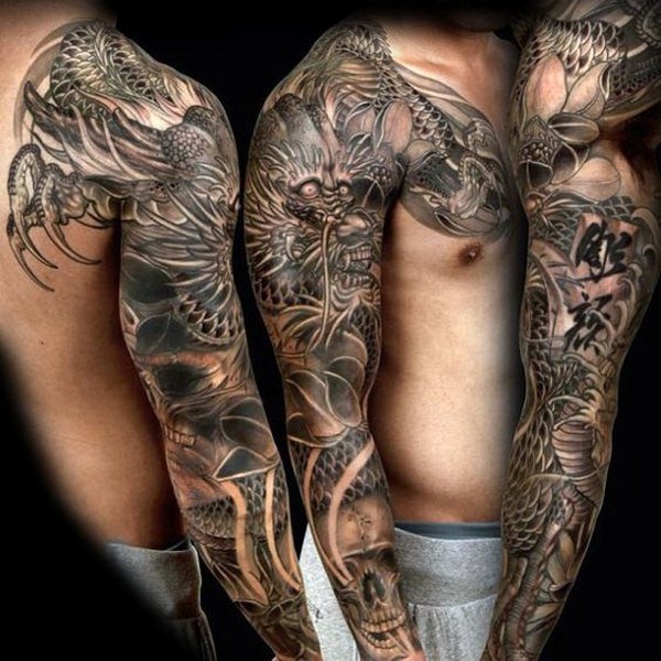 full hand tattoo dragon