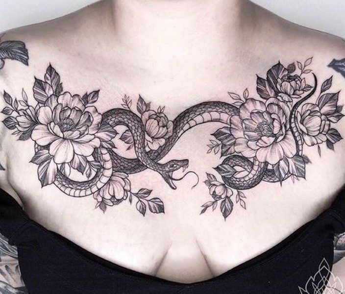 grey snake tattoo
