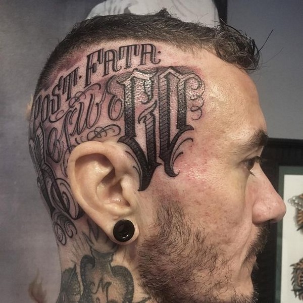 head tattoo word