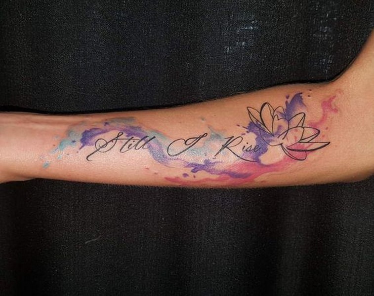 lotus watercolor tattoo