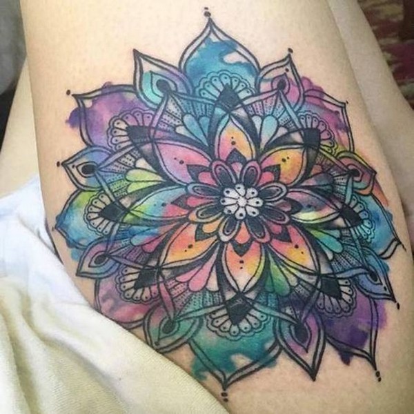 mandala tattoo watercolor