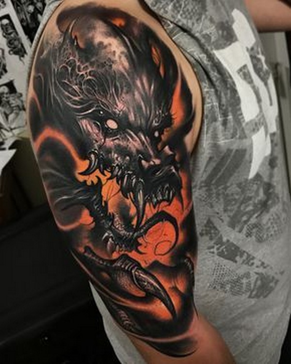 orange dragon tattoo