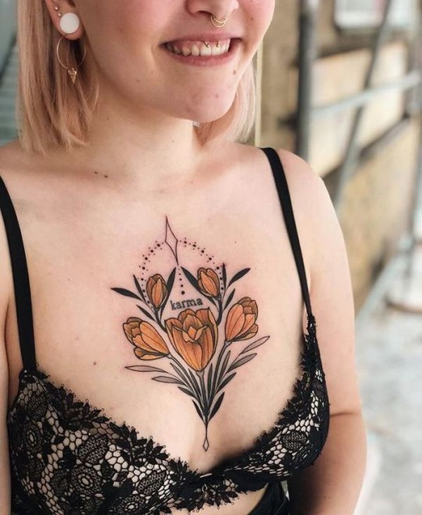orange flower tattoo