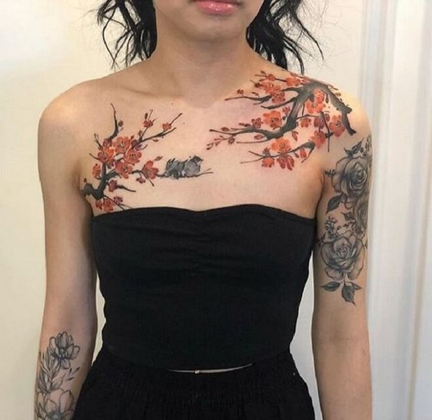 peach blossom tattoo