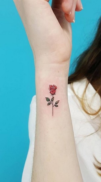 rose color tattoo