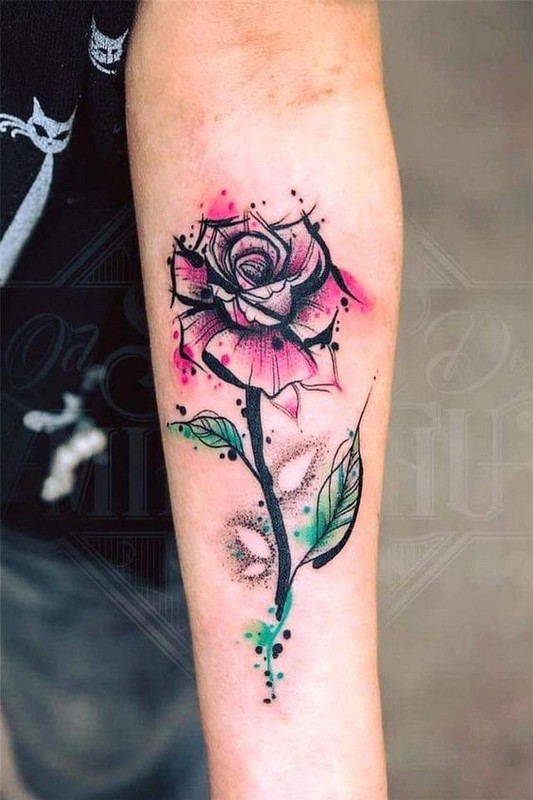 rose tattoo watercolor