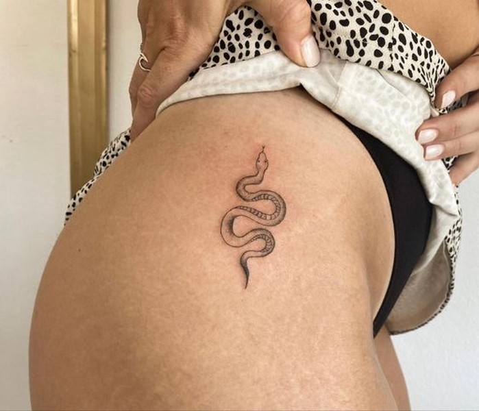 snake butt tattoo