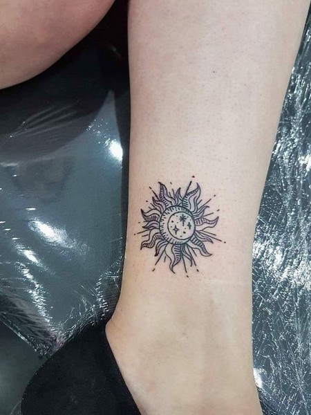 sun moon tattoo