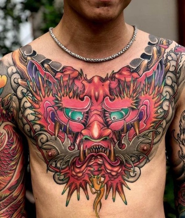 tattoo dragon full chest