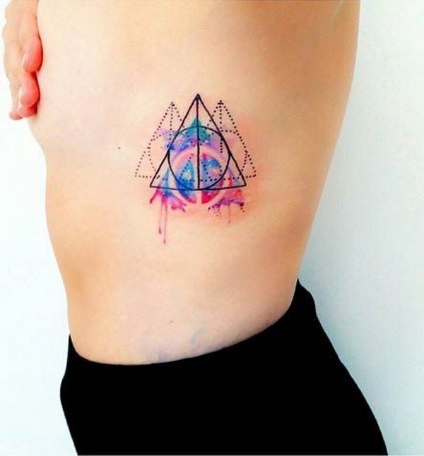 triangle watercolor tattoo