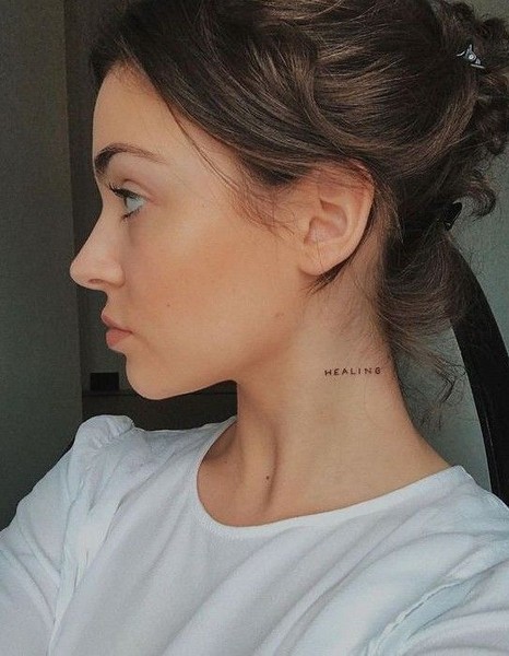 word neck tattoo