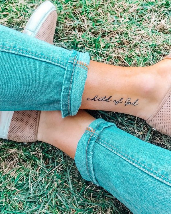 word tattoo ankle