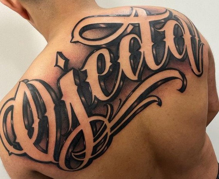 word tattoo back
