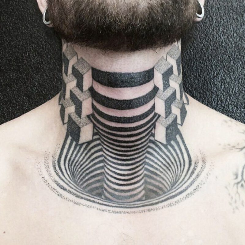 Men Neck Cool 3D Tattoo