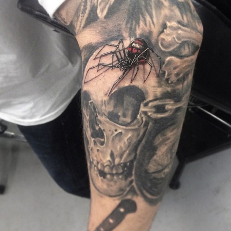 Tattoo Ideas 3D Black Widow Spider