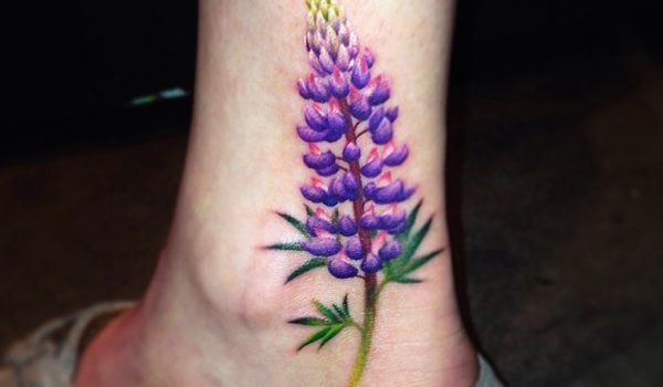 Pretty Lupin Flower Tattoo